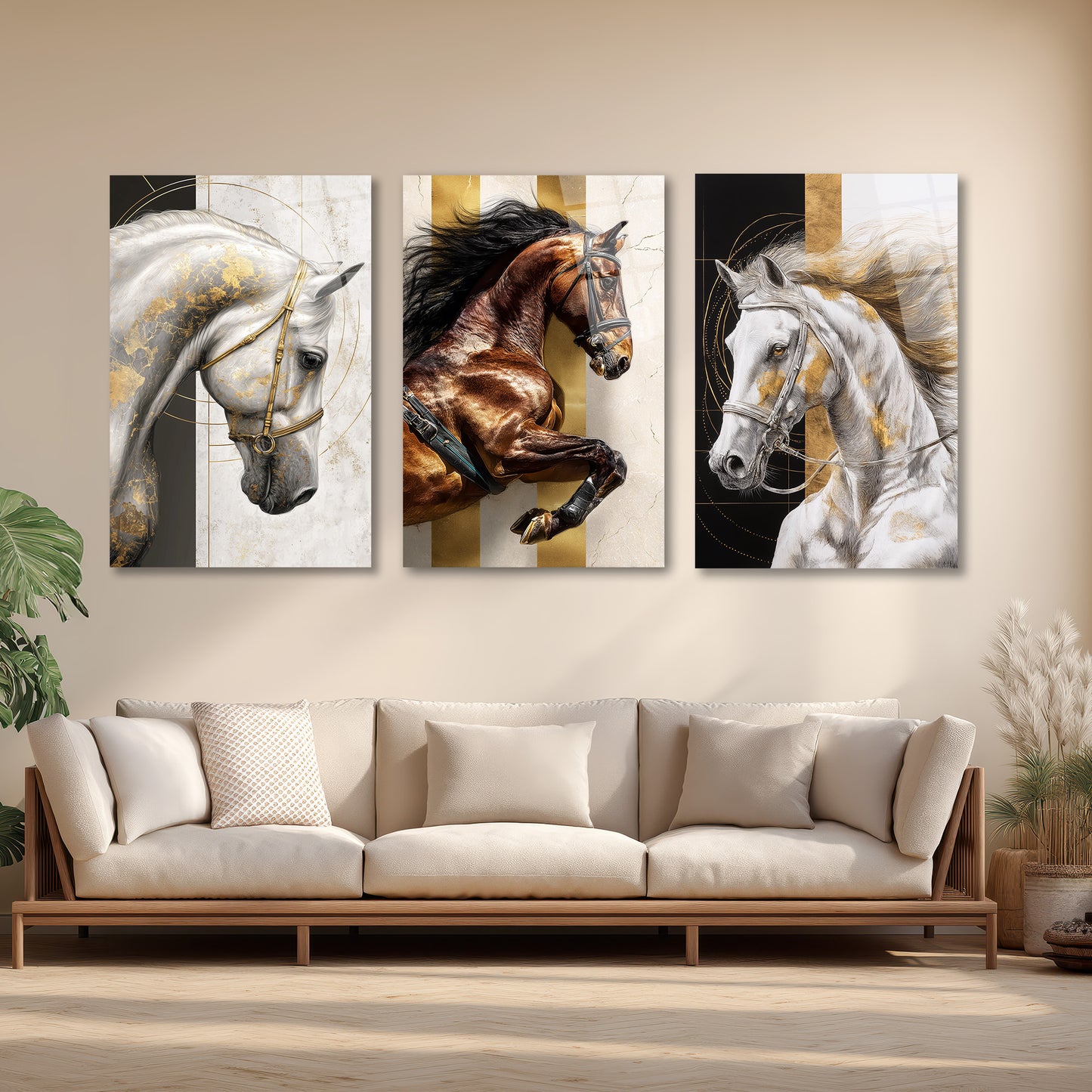 ÜÇLÜ DİKEY CAM TABLO SETİ - TT4151