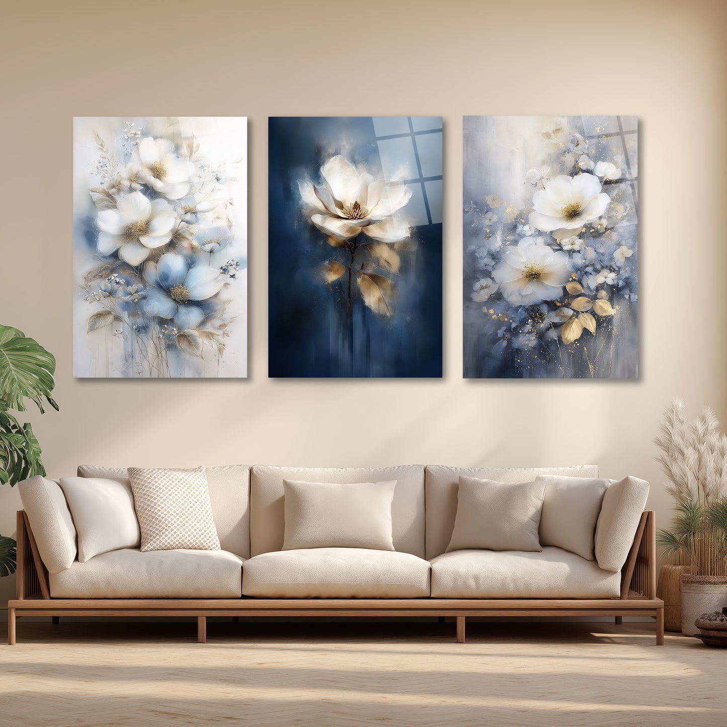 ÜÇLÜ DİKEY CAM TABLO SETİ - TT4152