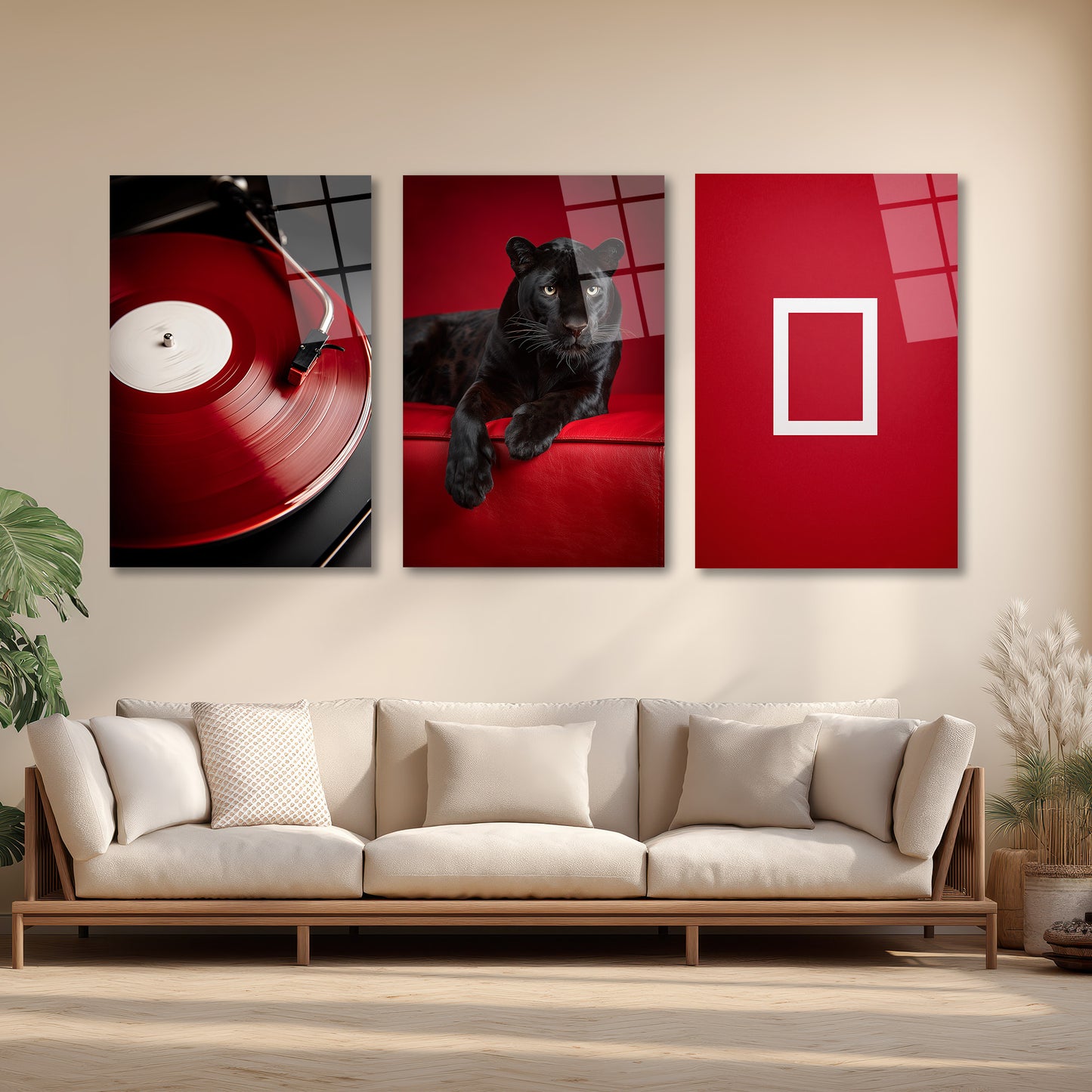 ÜÇLÜ DİKEY CAM TABLO SETİ - TT4153