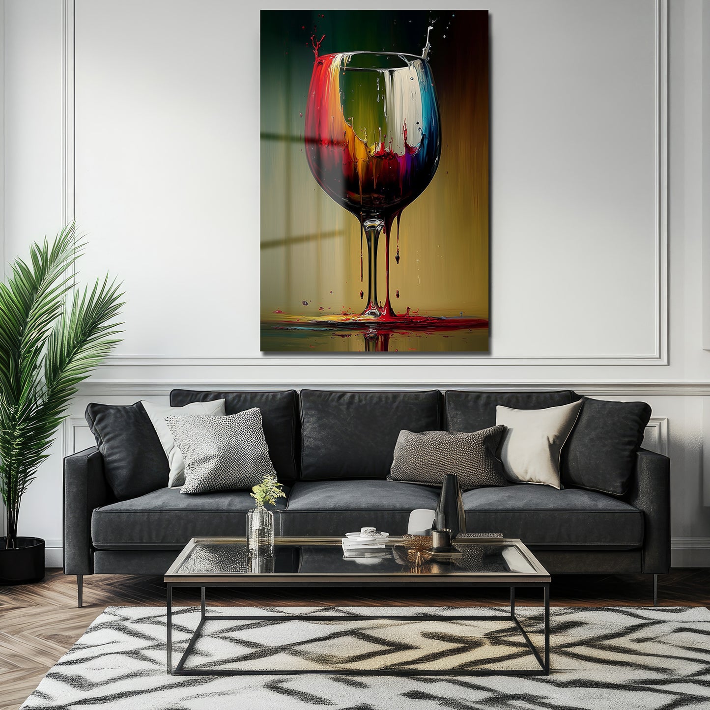 DEKORATİF DİKEY CAM TABLO - TT3334