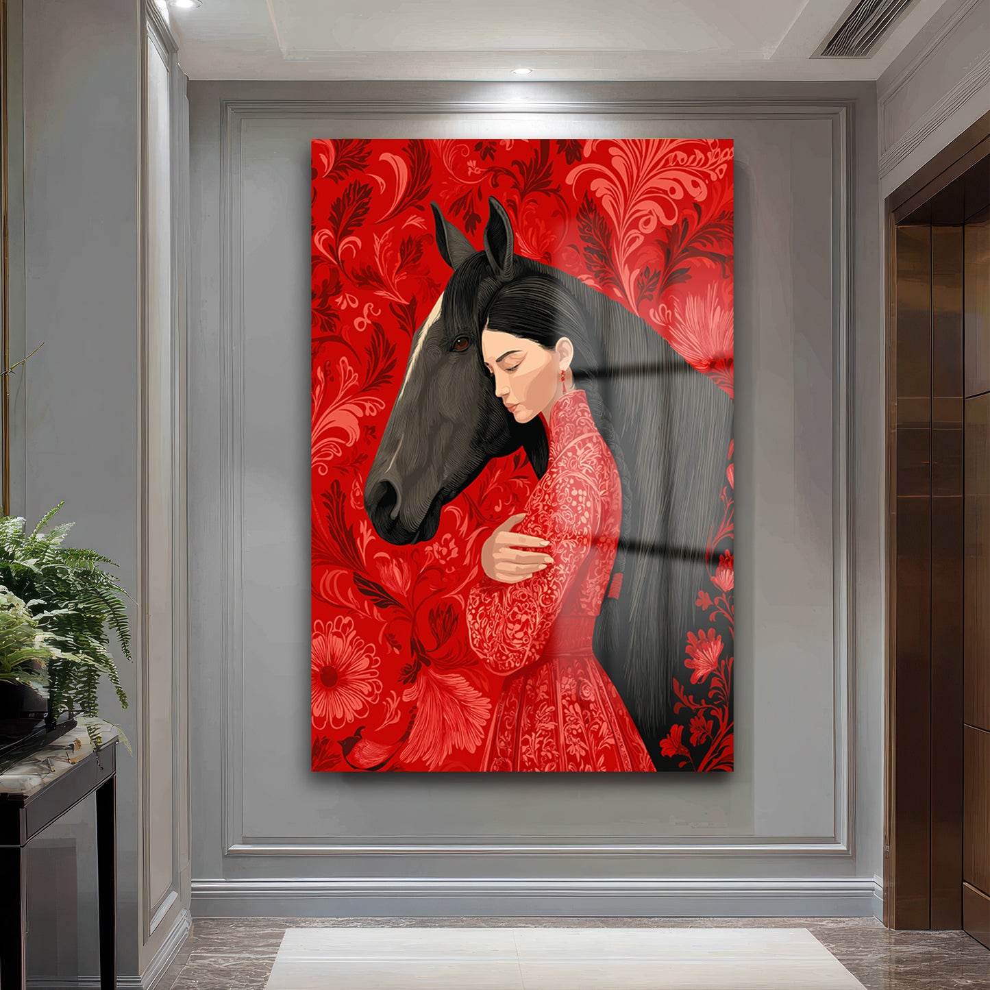 DEKORATİF DİKEY CAM TABLO - TT3487