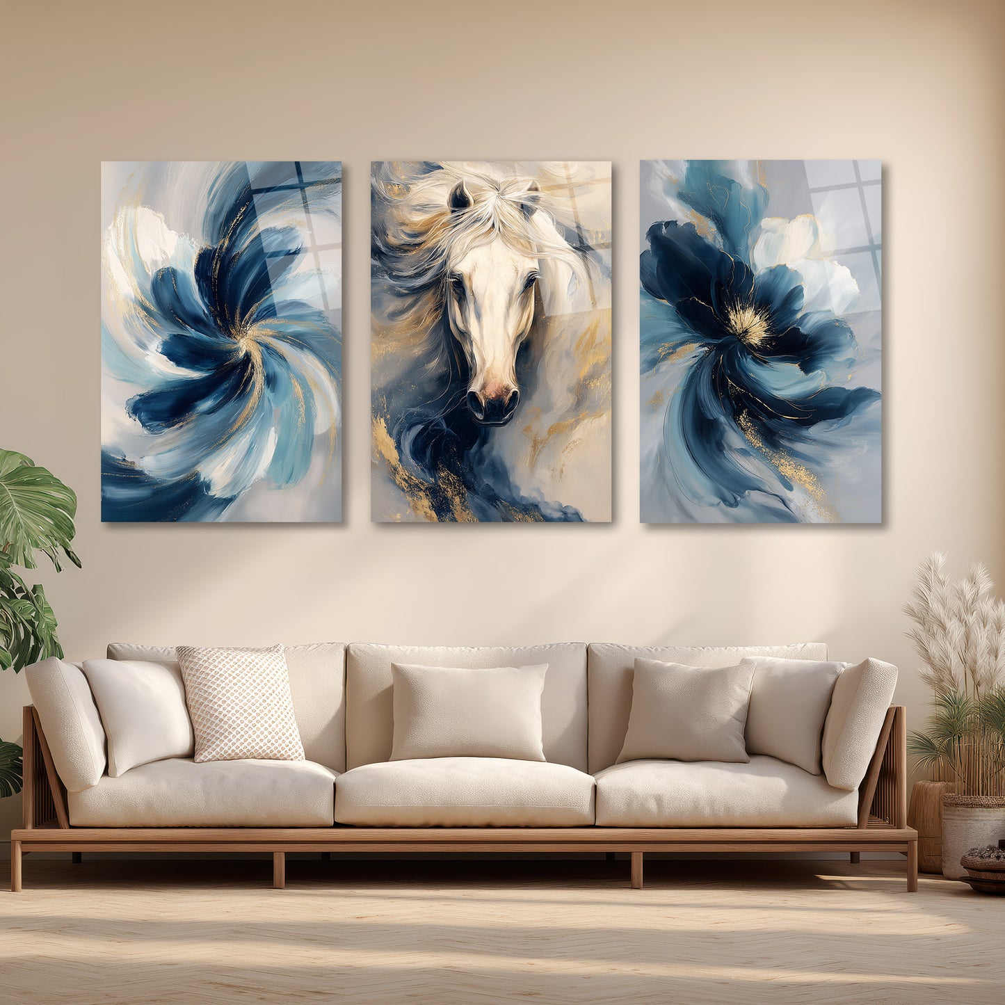 ÜÇLÜ DİKEY CAM TABLO SETİ - TT4155