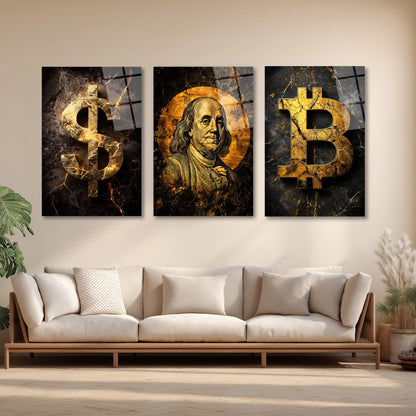 ÜÇLÜ DİKEY CAM TABLO SETİ - TT4158