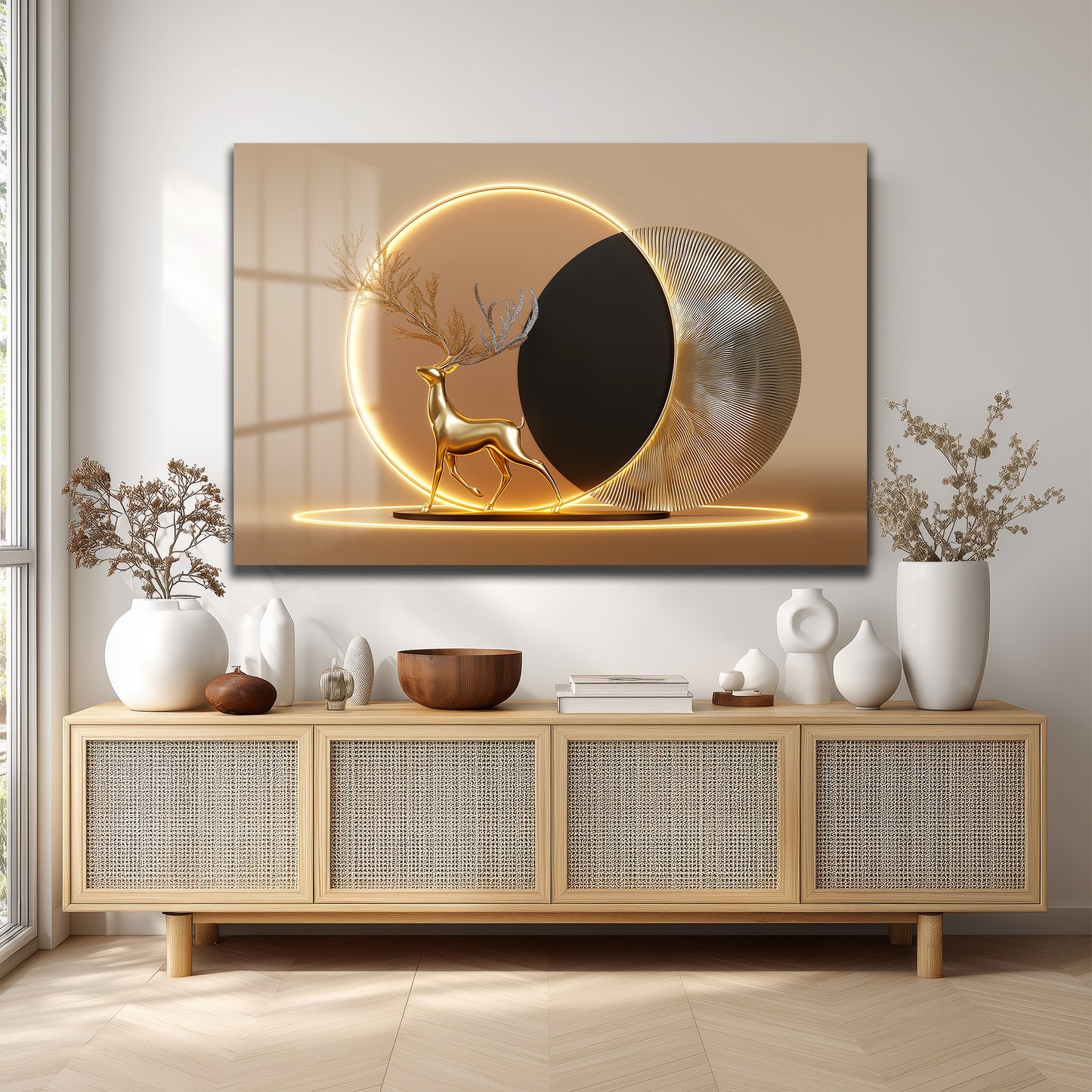 DEKORATİF YATAY CAM TABLO - TT3185