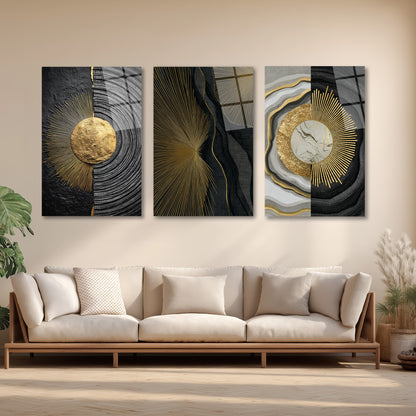 ÜÇLÜ DİKEY CAM TABLO SETİ - TT4161