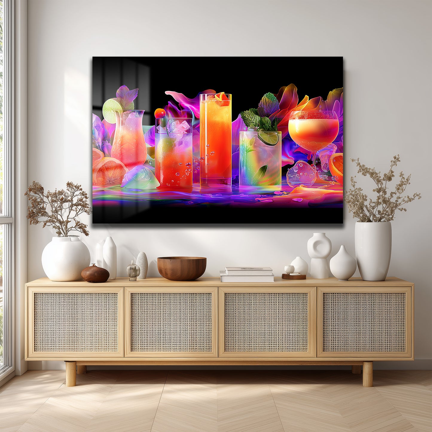 DEKORATİF YATAY CAM TABLO - TT3189