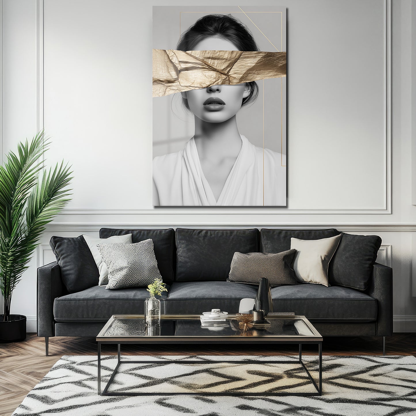 DEKORATİF DİKEY CAM TABLO - TT3356