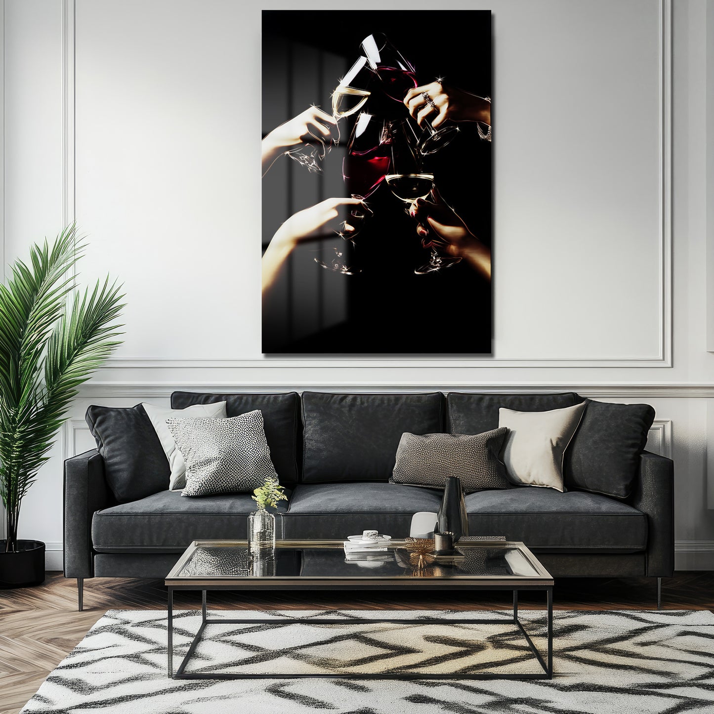 DEKORATİF DİKEY CAM TABLO - TT3345