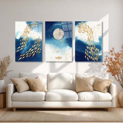 ÜÇLÜ DİKEY CAM TABLO SETİ - TT4077