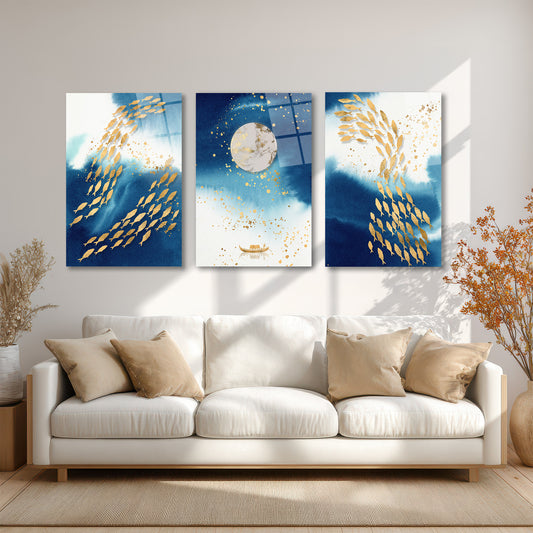 ÜÇLÜ DİKEY CAM TABLO SETİ - TT4077