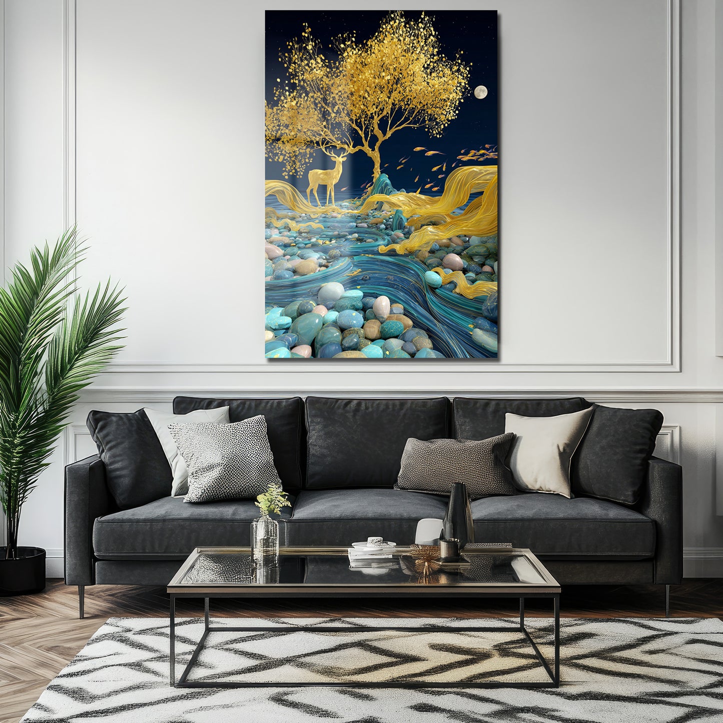 DEKORATİF DİKEY CAM TABLO - TT3359