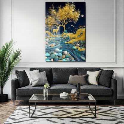 DEKORATİF DİKEY CAM TABLO - TT3359