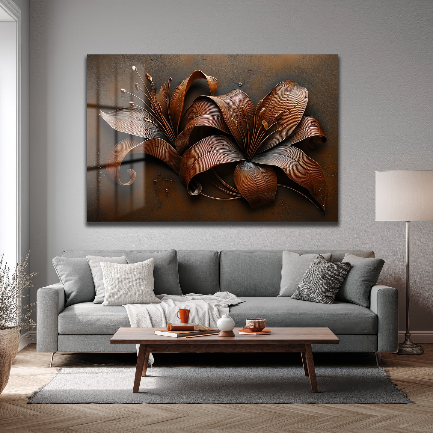 DEKORATİF YATAY CAM TABLO - TT3158