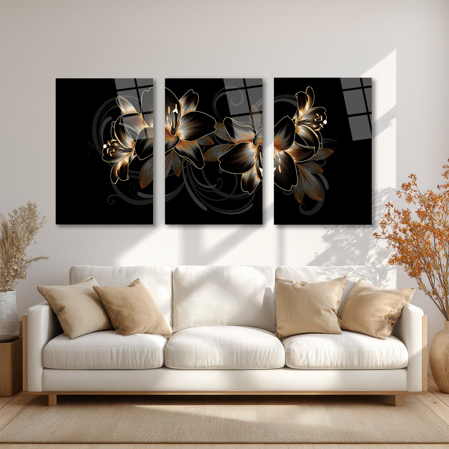 ÜÇLÜ DİKEY CAM TABLO SETİ - TT4080