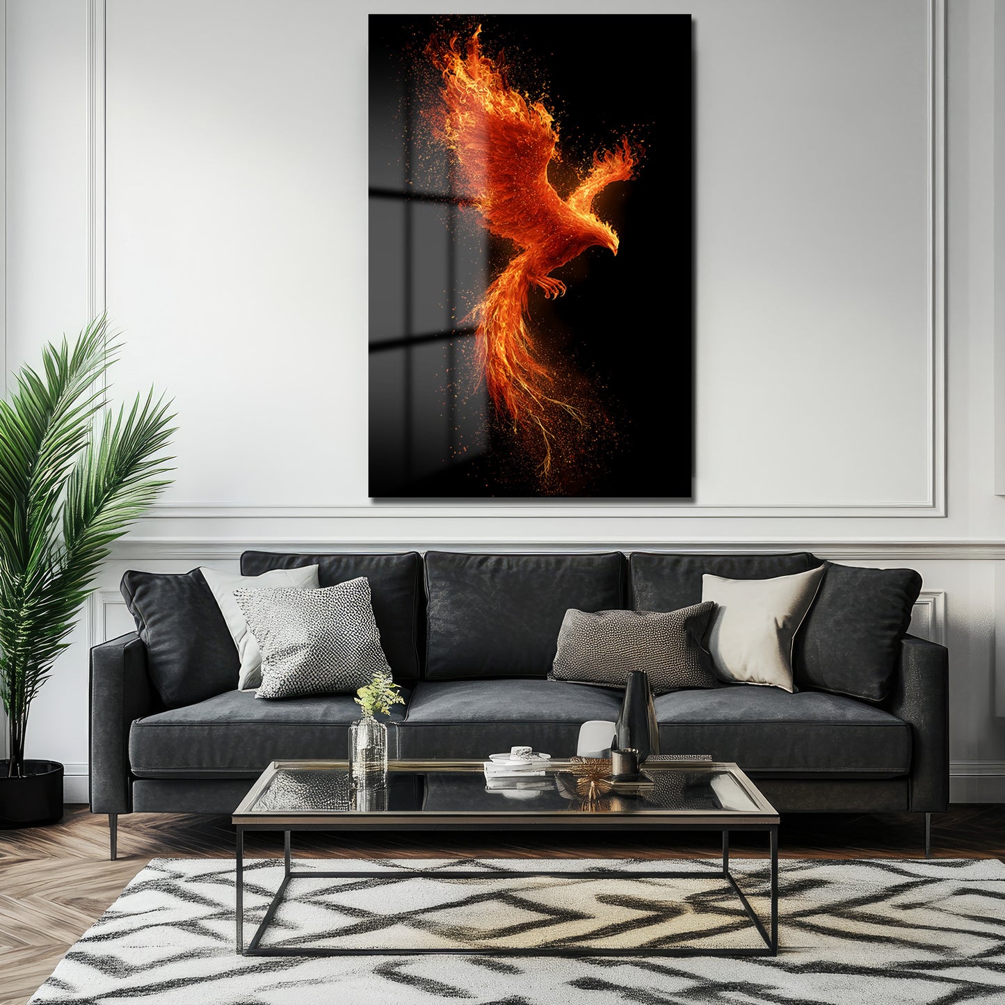 DEKORATİF DİKEY CAM TABLO - TT3362