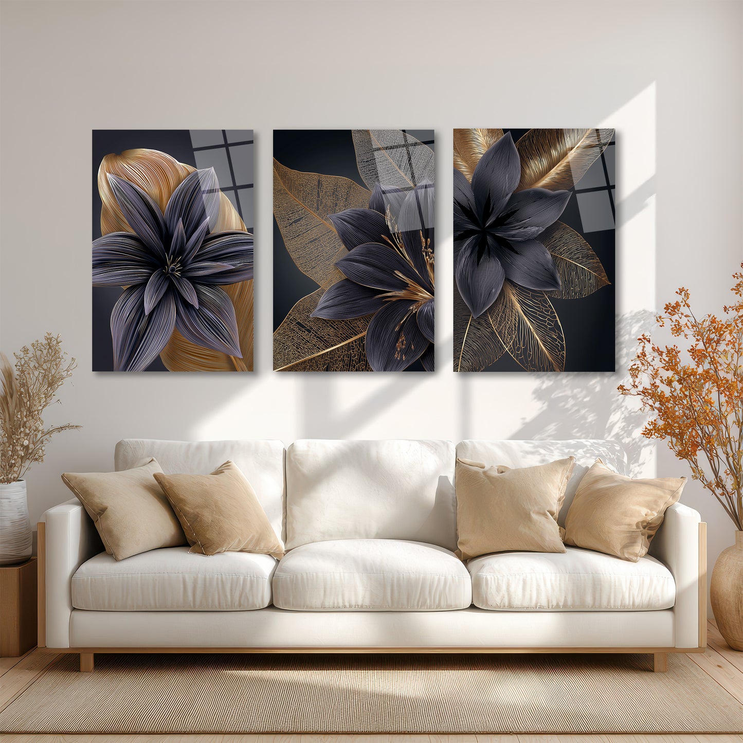 ÜÇLÜ DİKEY CAM TABLO SETİ - TT4081