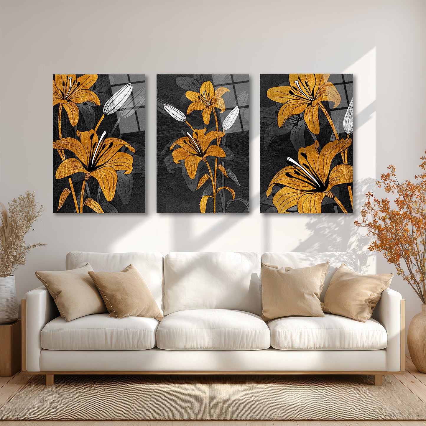 ÜÇLÜ DİKEY CAM TABLO SETİ - TT4083