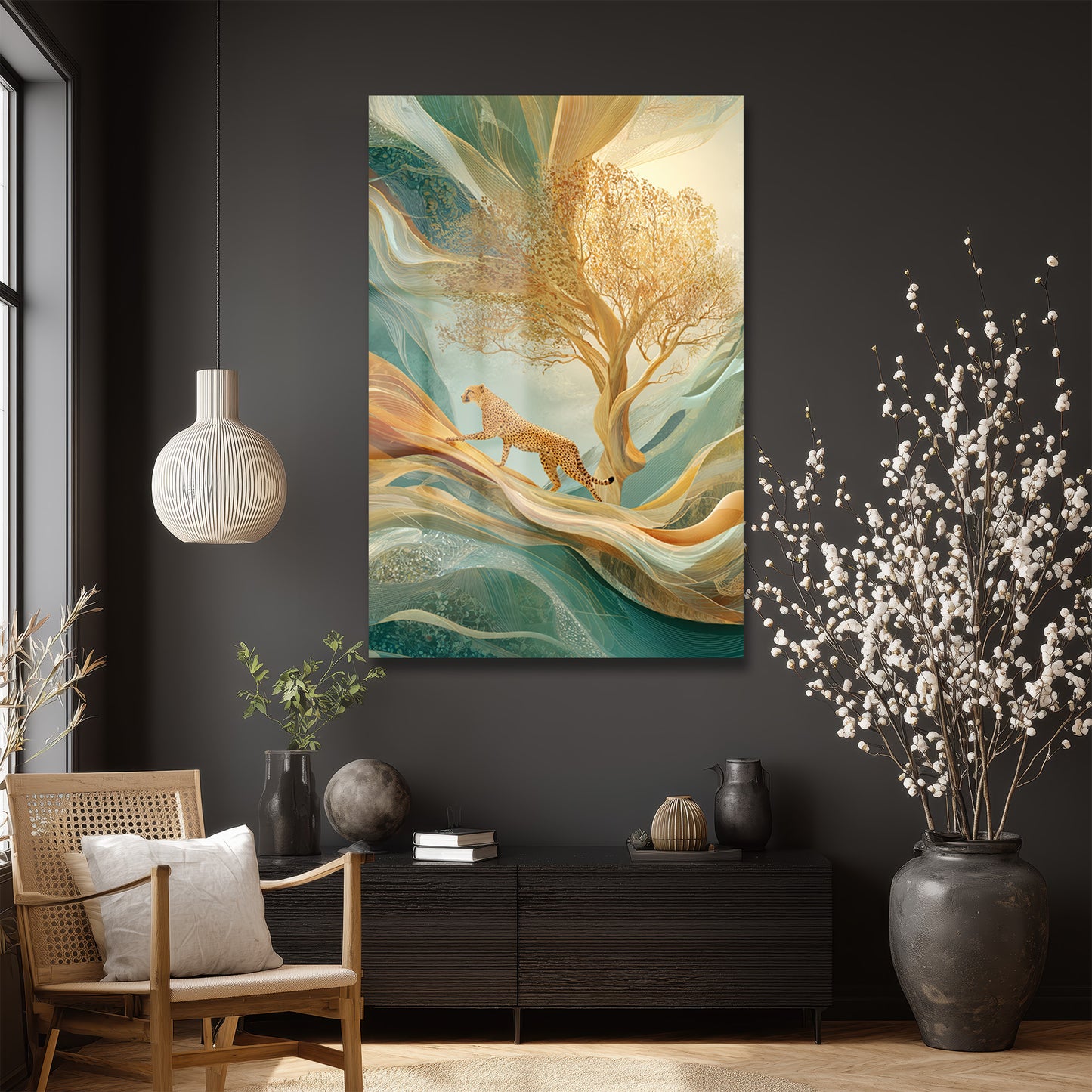 DEKORATİF DİKEY CAM TABLO - TT3383