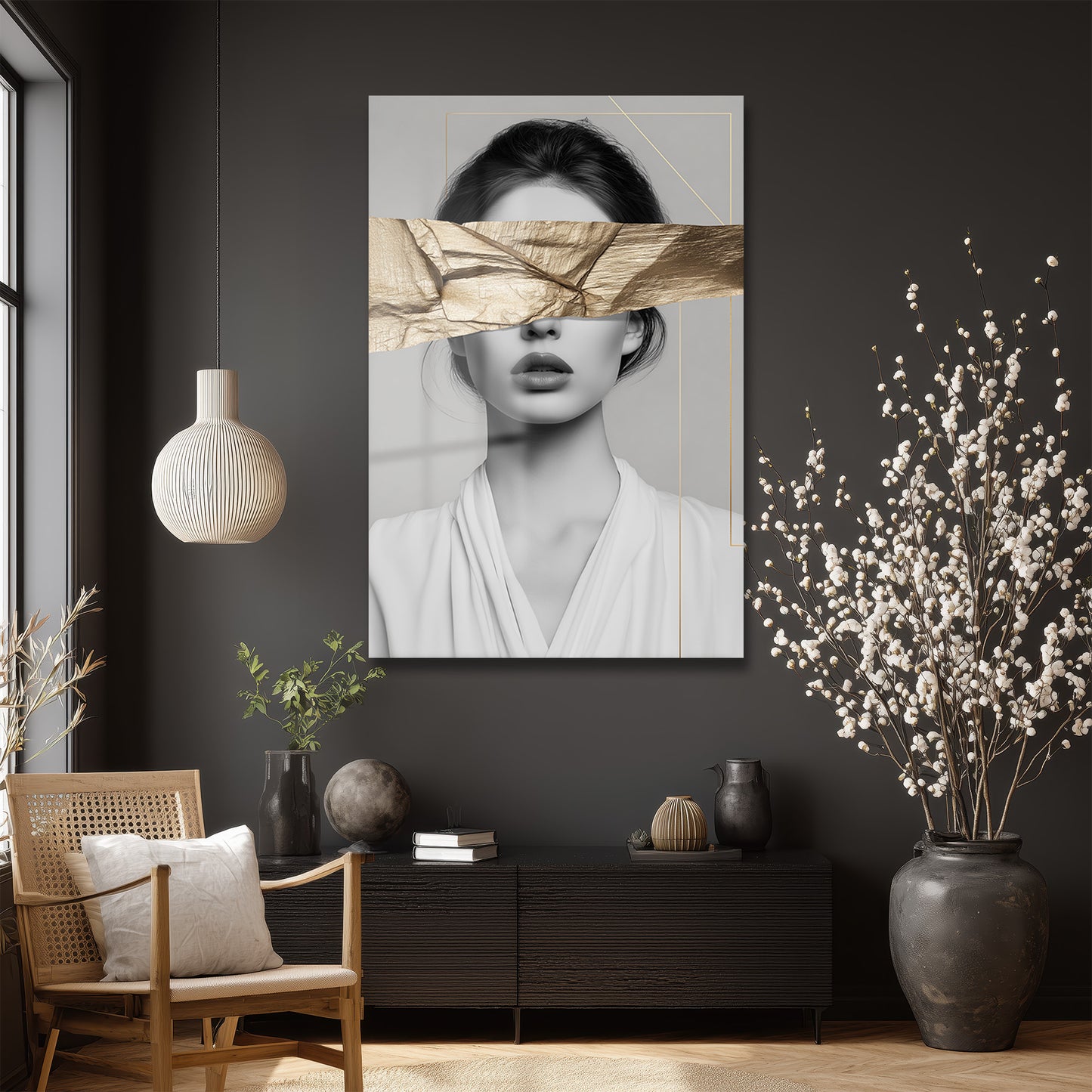 DEKORATİF DİKEY CAM TABLO - TT3356