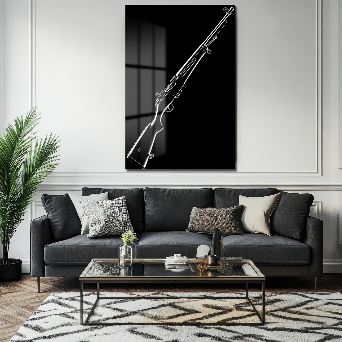 DEKORATİF DİKEY CAM TABLO - TT3354