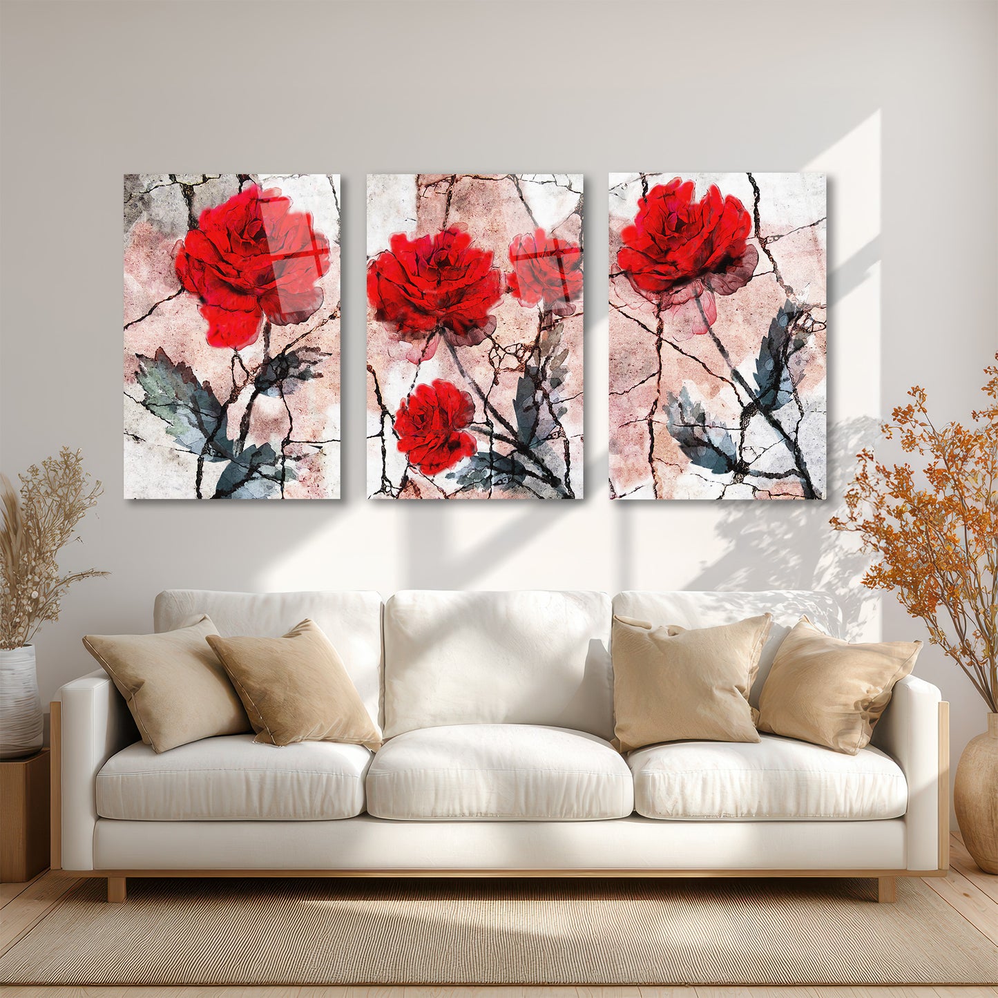 ÜÇLÜ DİKEY CAM TABLO SETİ - TT4086