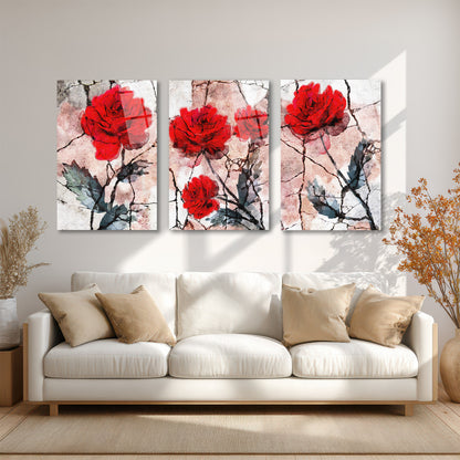 ÜÇLÜ DİKEY CAM TABLO SETİ - TT4086