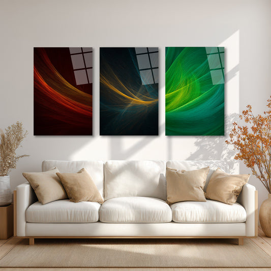 ÜÇLÜ DİKEY CAM TABLO SETİ - TT4088