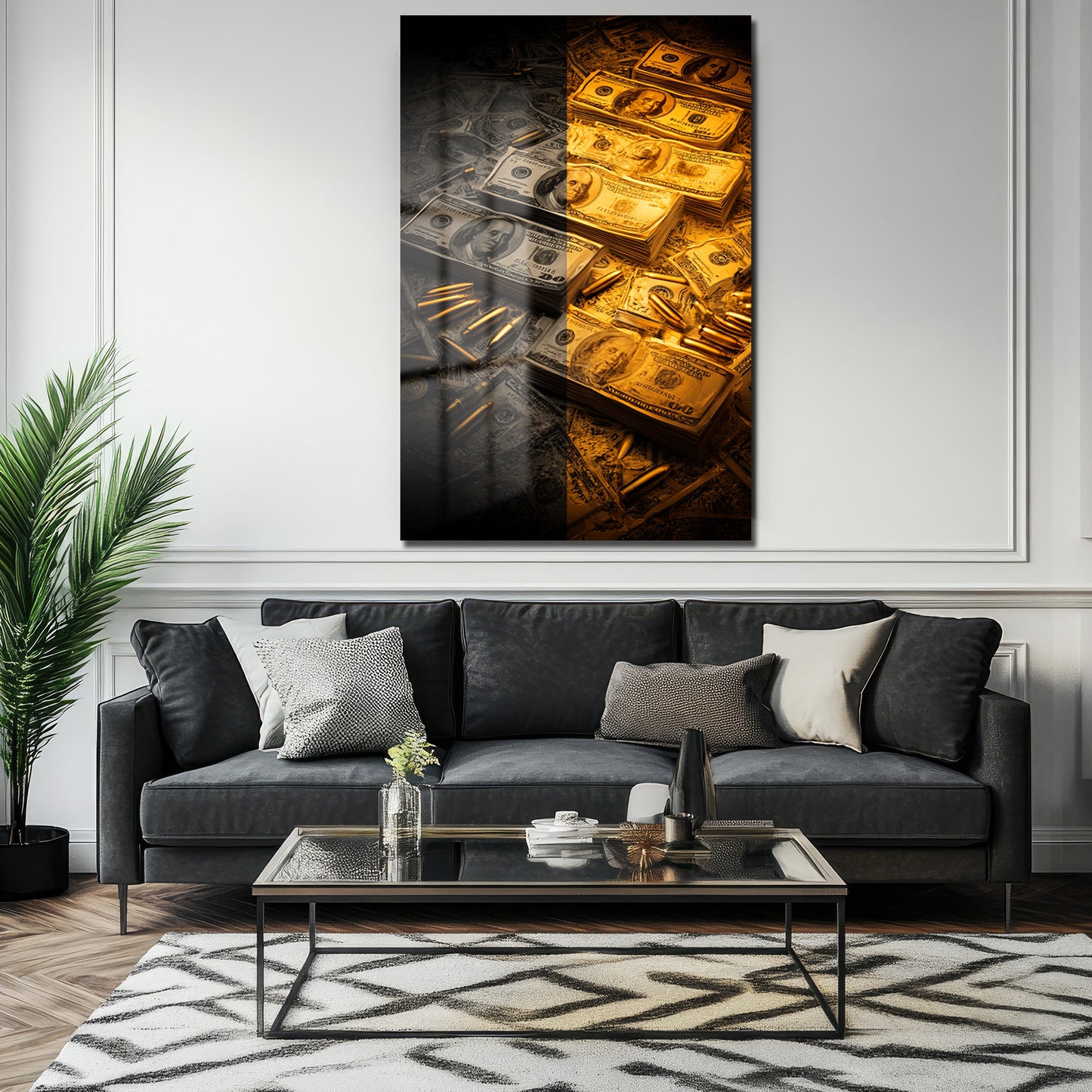 DEKORATİF DİKEY CAM TABLO - TT3372