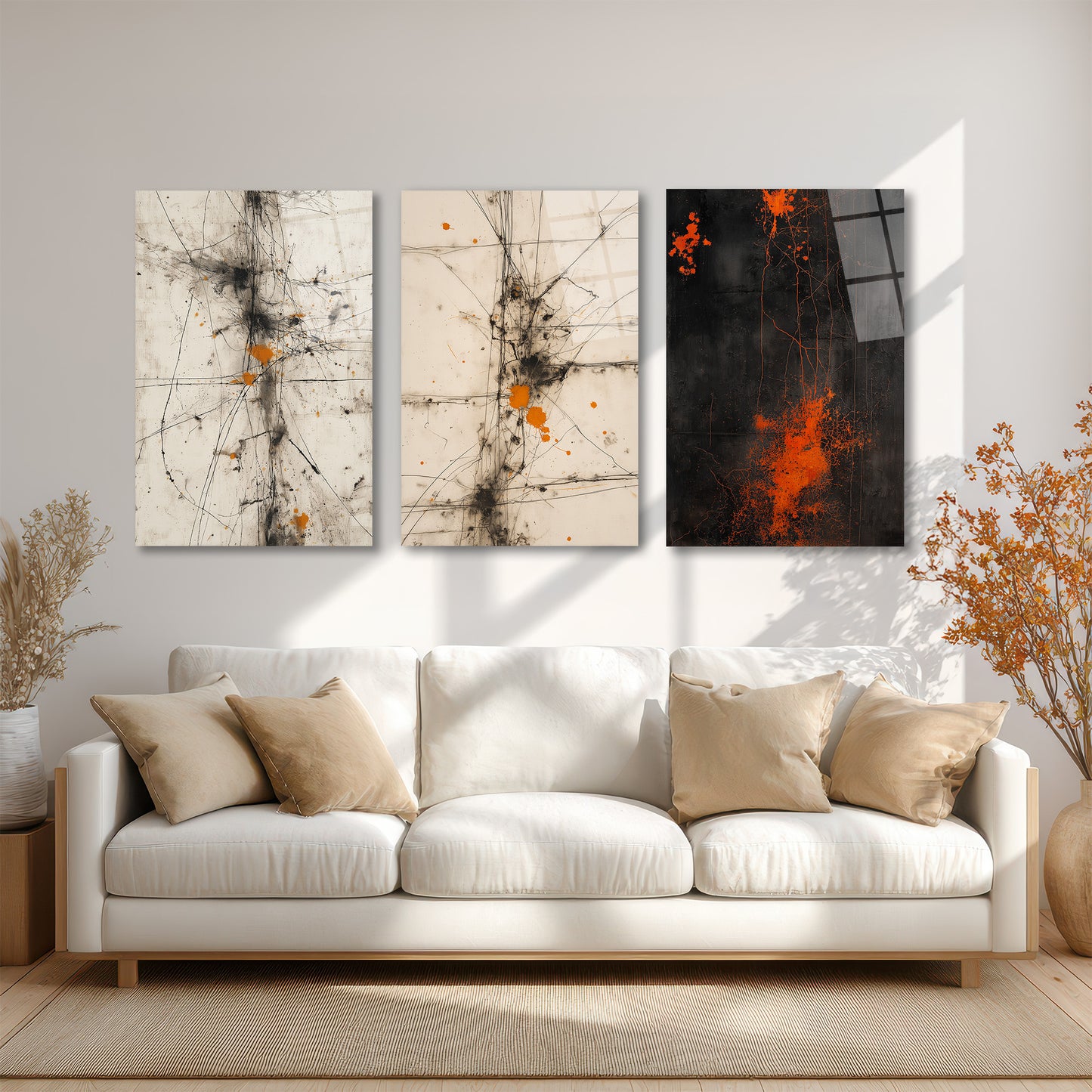 ÜÇLÜ DİKEY CAM TABLO SETİ - TT4090