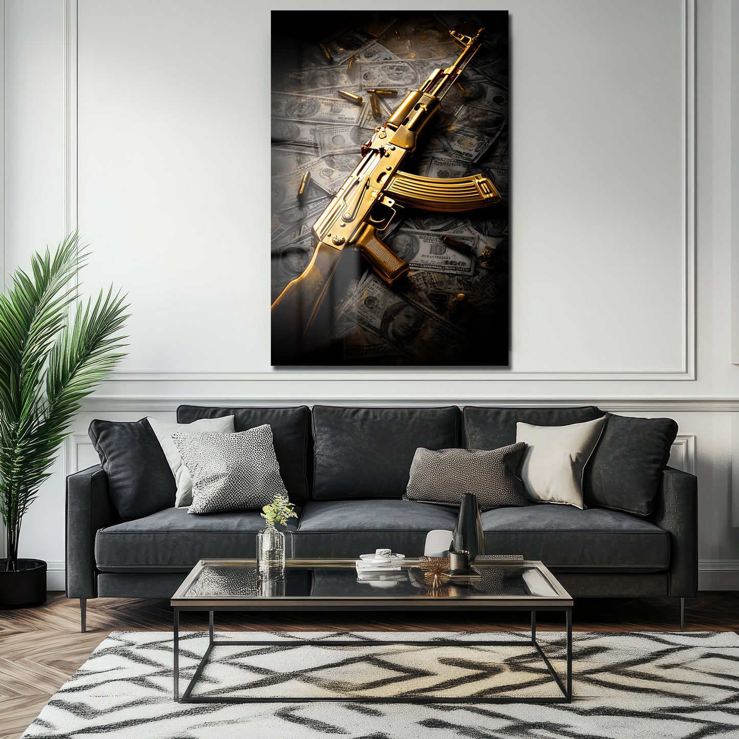 DEKORATİF DİKEY CAM TABLO - TT3374