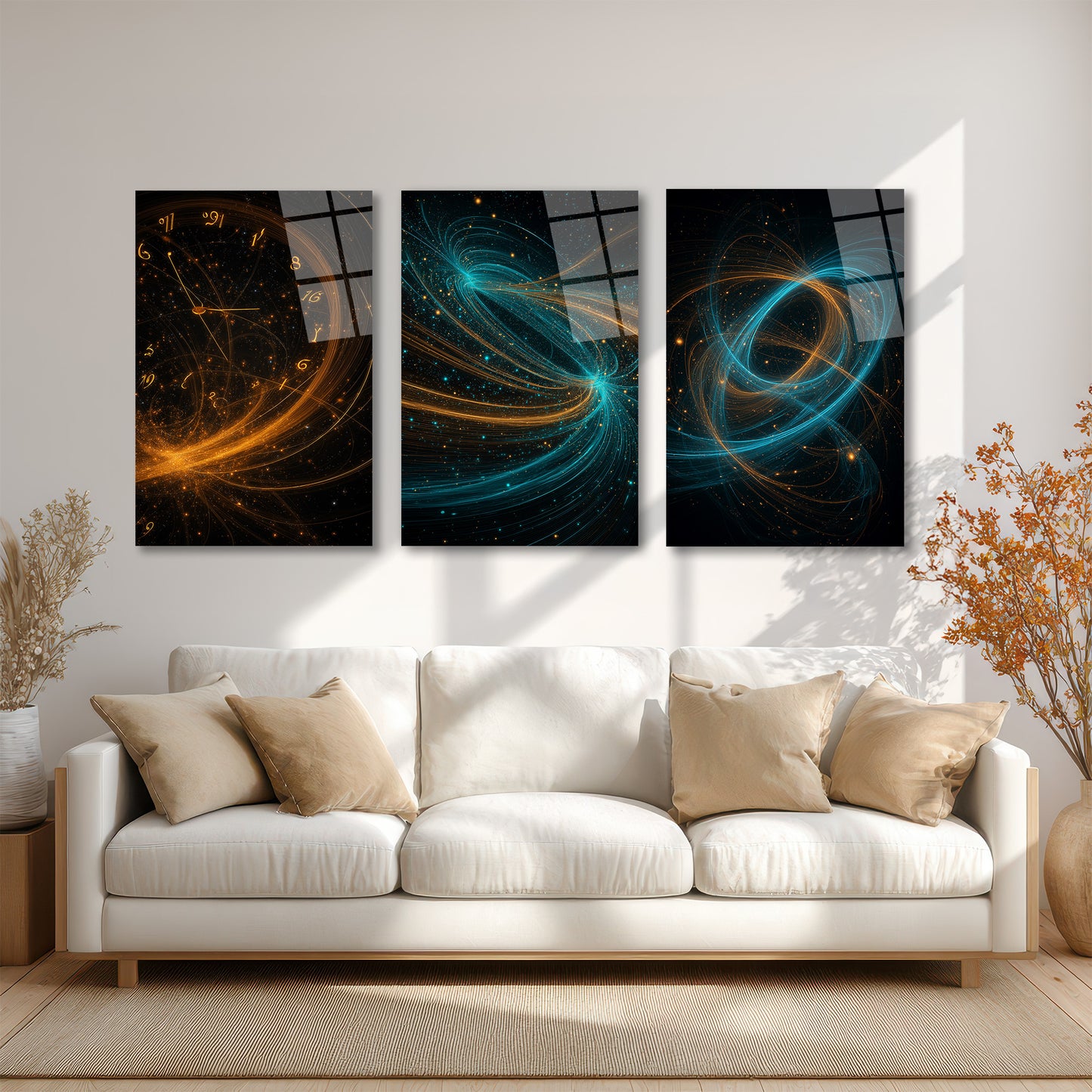 ÜÇLÜ DİKEY CAM TABLO SETİ - TT4092