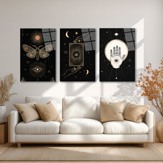 ÜÇLÜ DİKEY CAM TABLO SETİ - TT4070