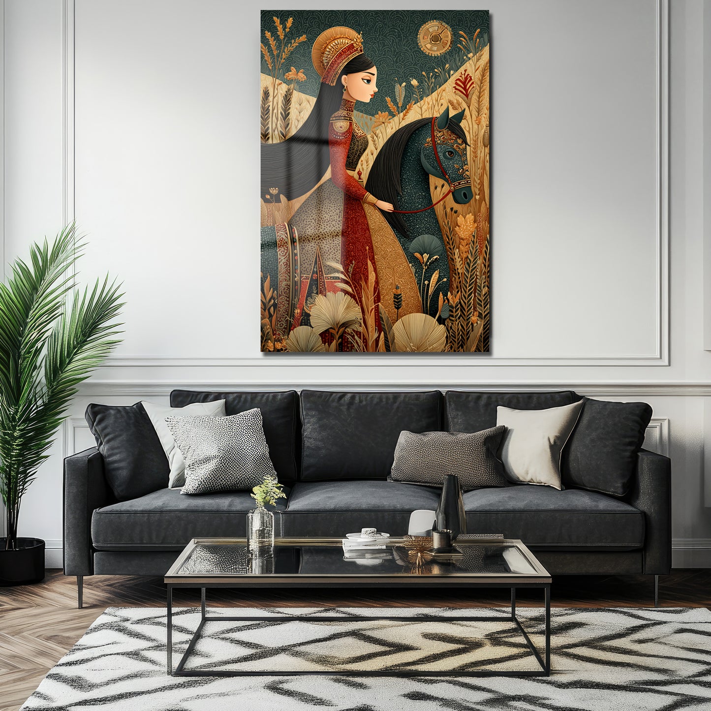 DEKORATİF DİKEY CAM TABLO - TT3448