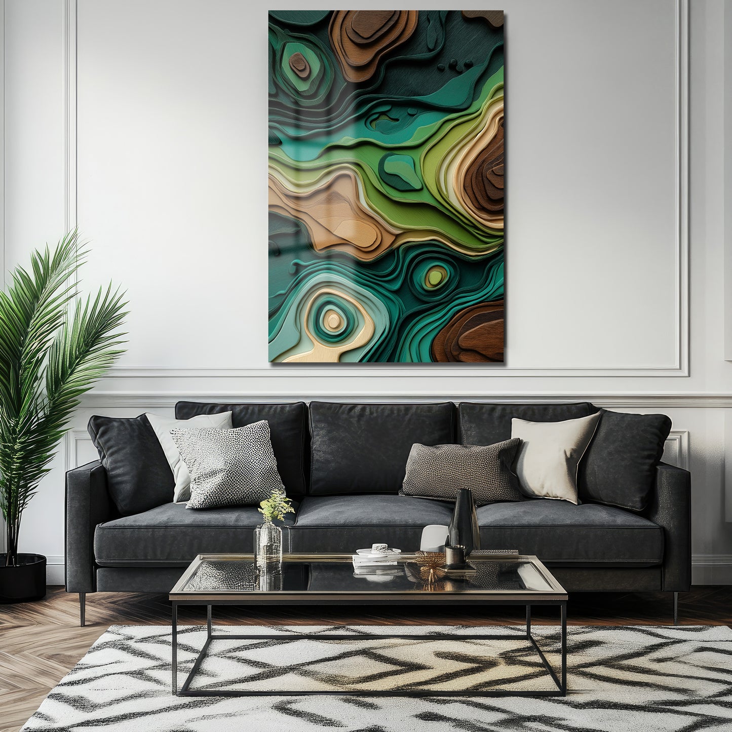 DEKORATİF DİKEY CAM TABLO - TT3381