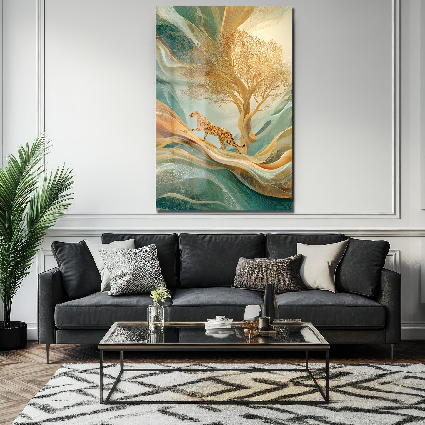 DEKORATİF DİKEY CAM TABLO - TT3383