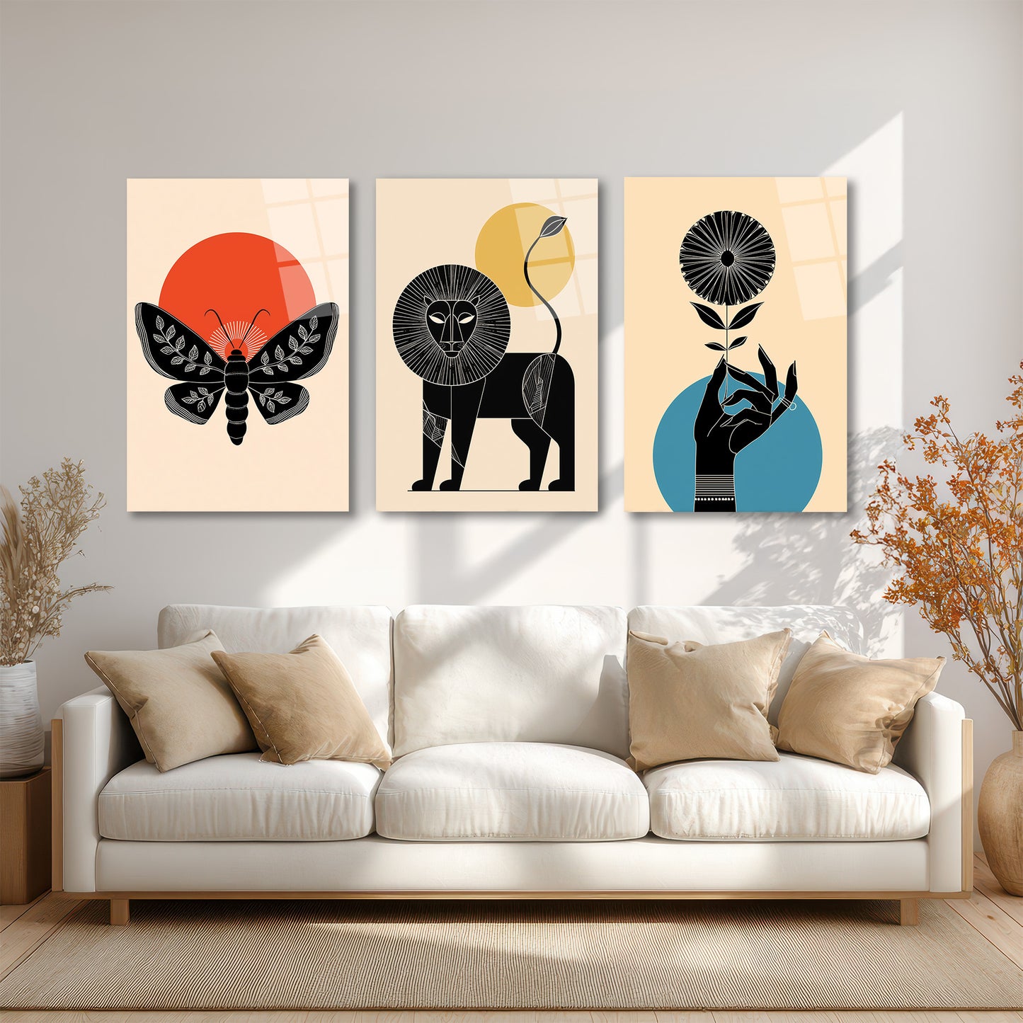 ÜÇLÜ DİKEY CAM TABLO SETİ - TT4071