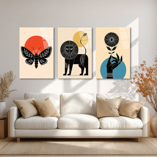 ÜÇLÜ DİKEY CAM TABLO SETİ - TT4071