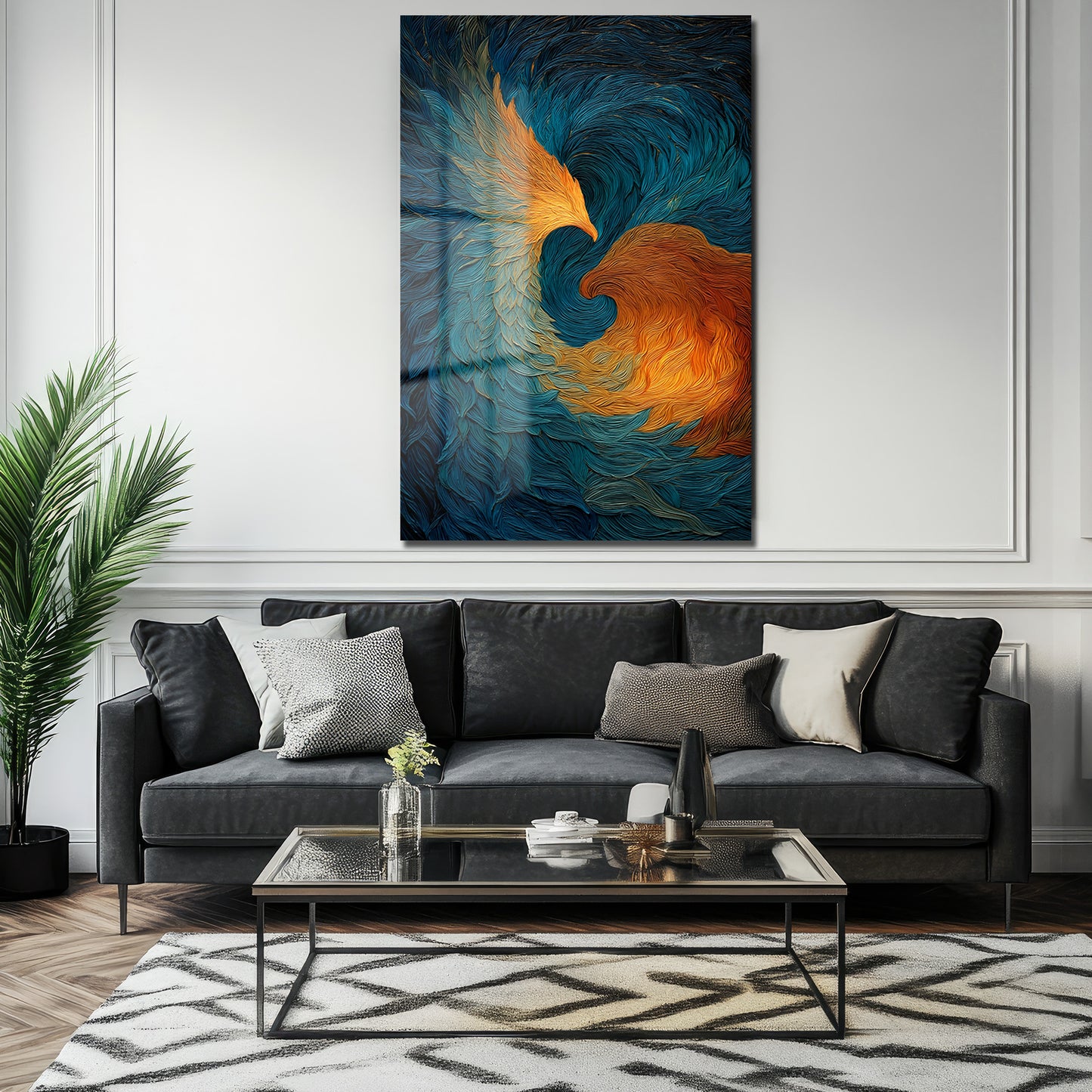 DEKORATİF DİKEY CAM TABLO - TT3465