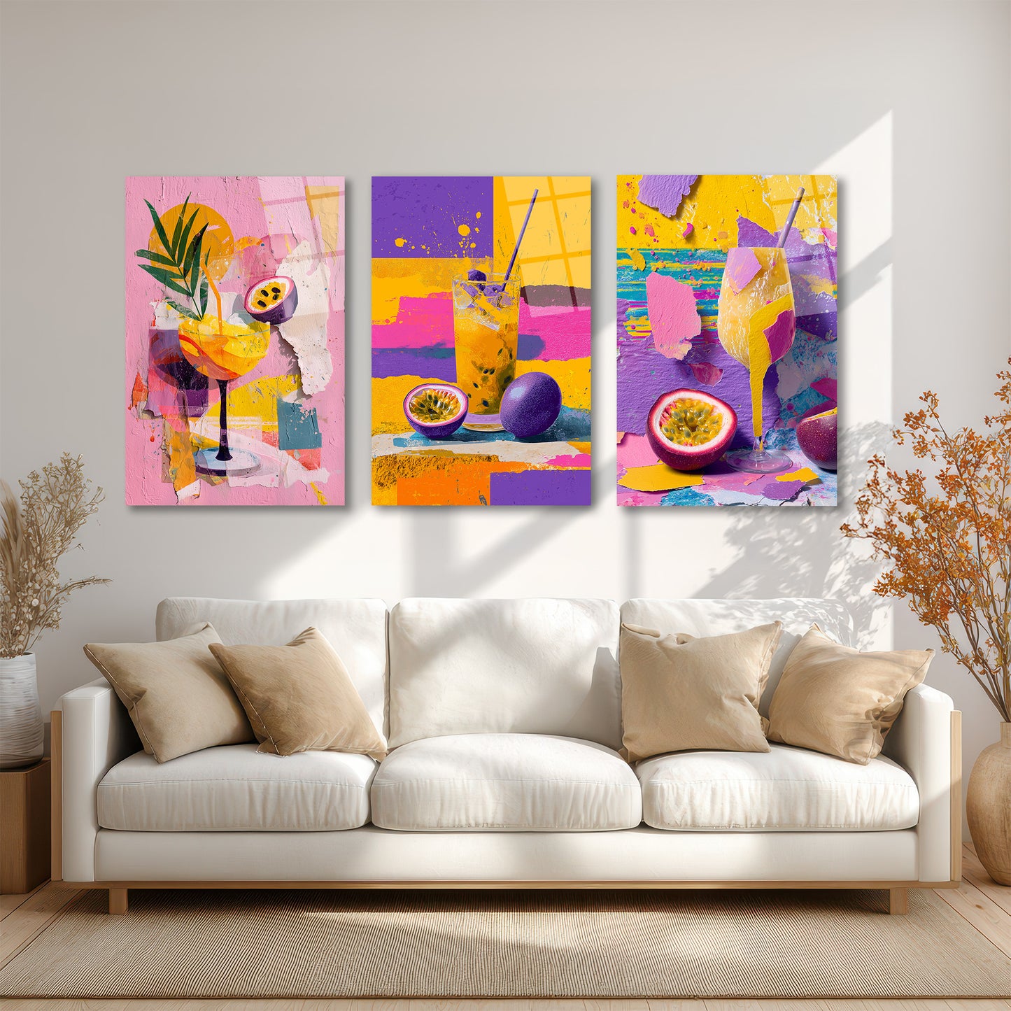 ÜÇLÜ DİKEY CAM TABLO SETİ - TT4120