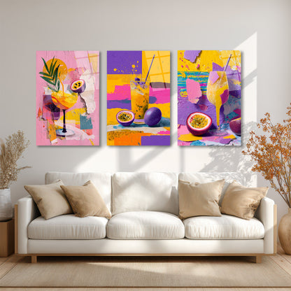 ÜÇLÜ DİKEY CAM TABLO SETİ - TT4120