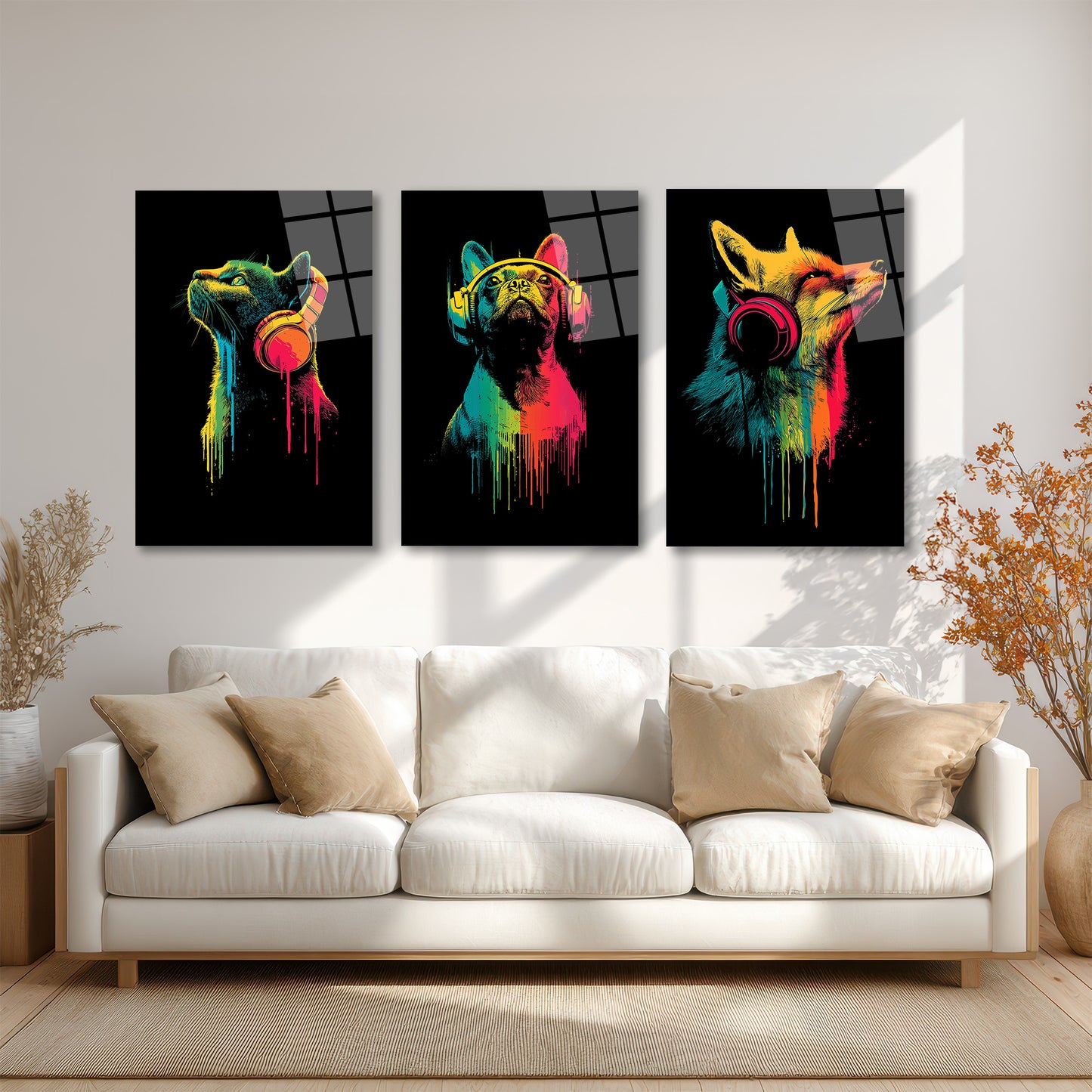 ÜÇLÜ DİKEY CAM TABLO SETİ - TT4123