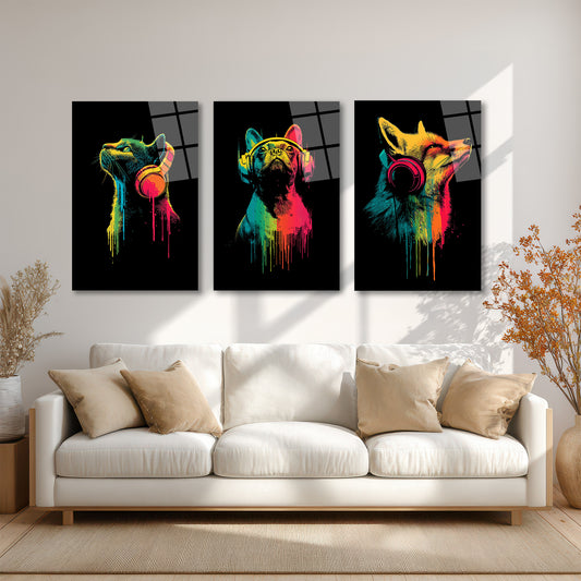 ÜÇLÜ DİKEY CAM TABLO SETİ - TT4123