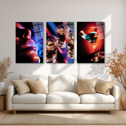 ÜÇLÜ DİKEY CAM TABLO SETİ - TT4126