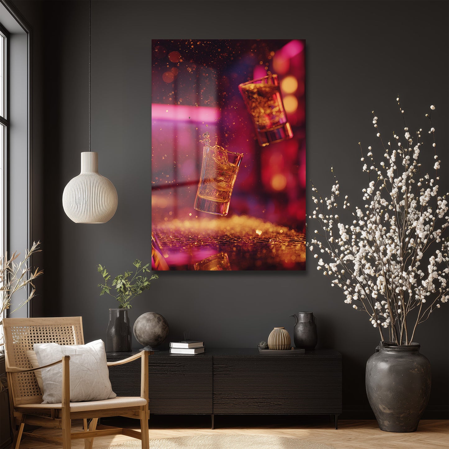 DEKORATİF DİKEY CAM TABLO - TT3328