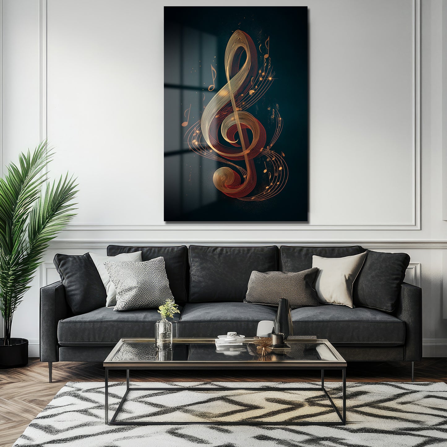 DEKORATİF DİKEY CAM TABLO - TT3485