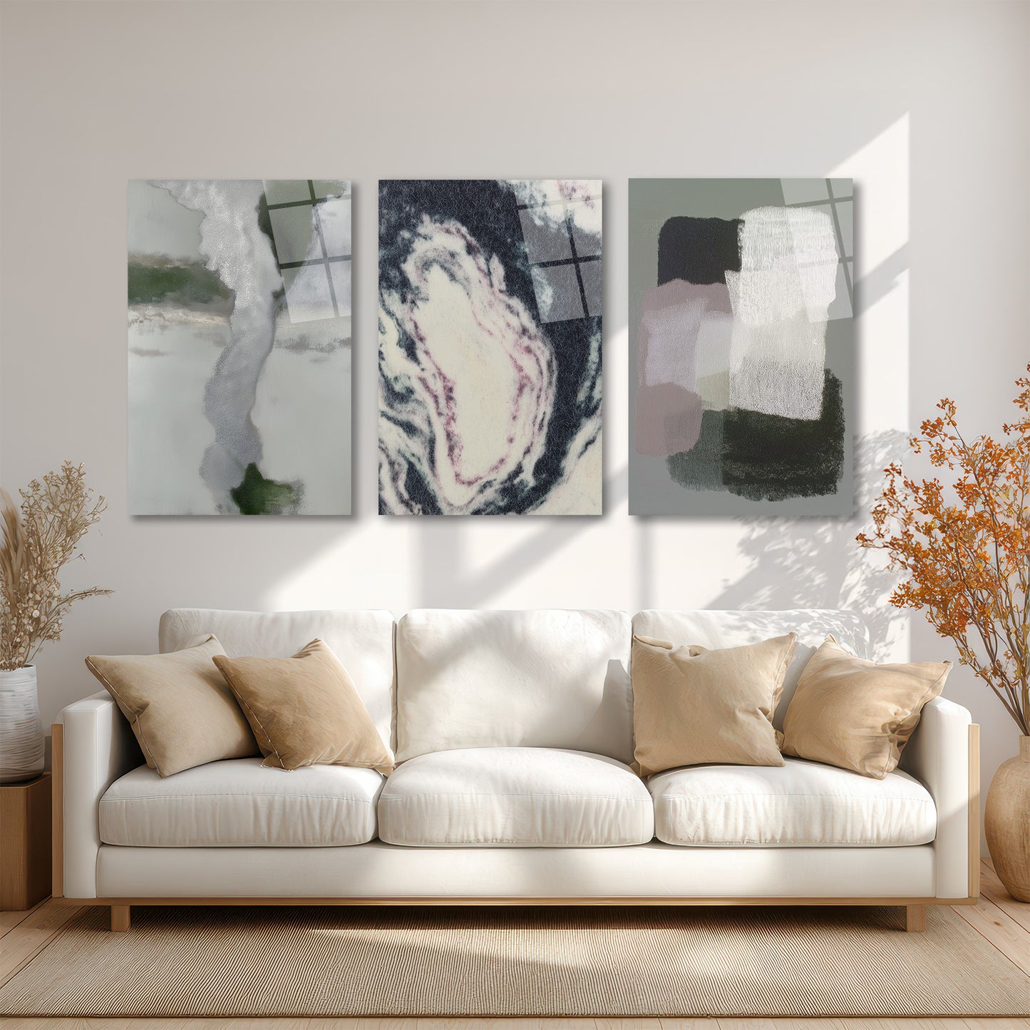 ÜÇLÜ DİKEY CAM TABLO SETİ - TT4132