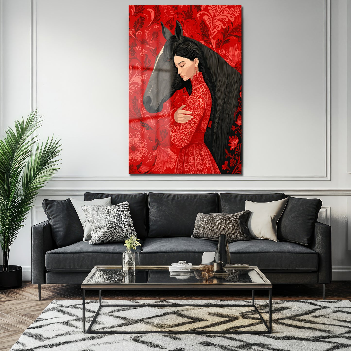 DEKORATİF DİKEY CAM TABLO - TT3487