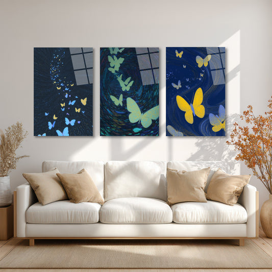 ÜÇLÜ DİKEY CAM TABLO SETİ - TT4134