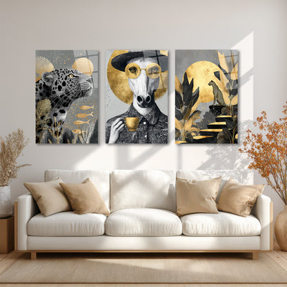 ÜÇLÜ DİKEY CAM TABLO SETİ - TT4135