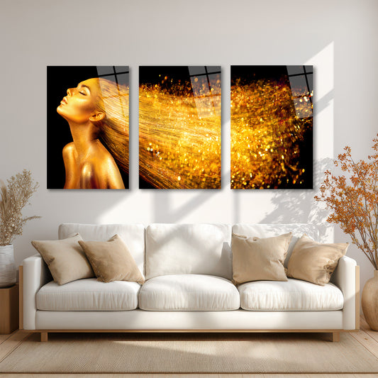 ÜÇLÜ DİKEY CAM TABLO SETİ - TT4074